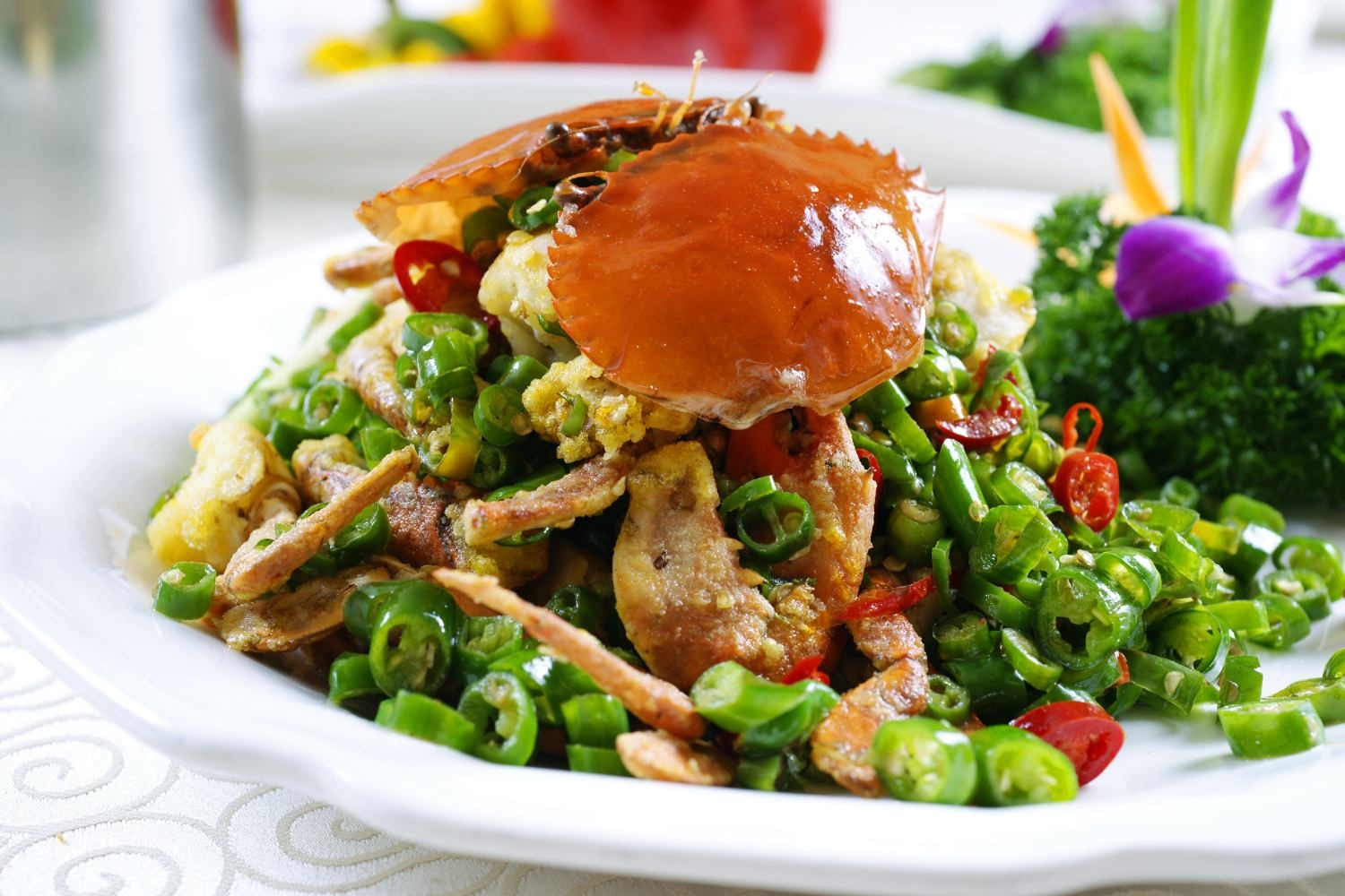 餐饮美食热-鲜椒焖肉蟹宣传图片灯箱