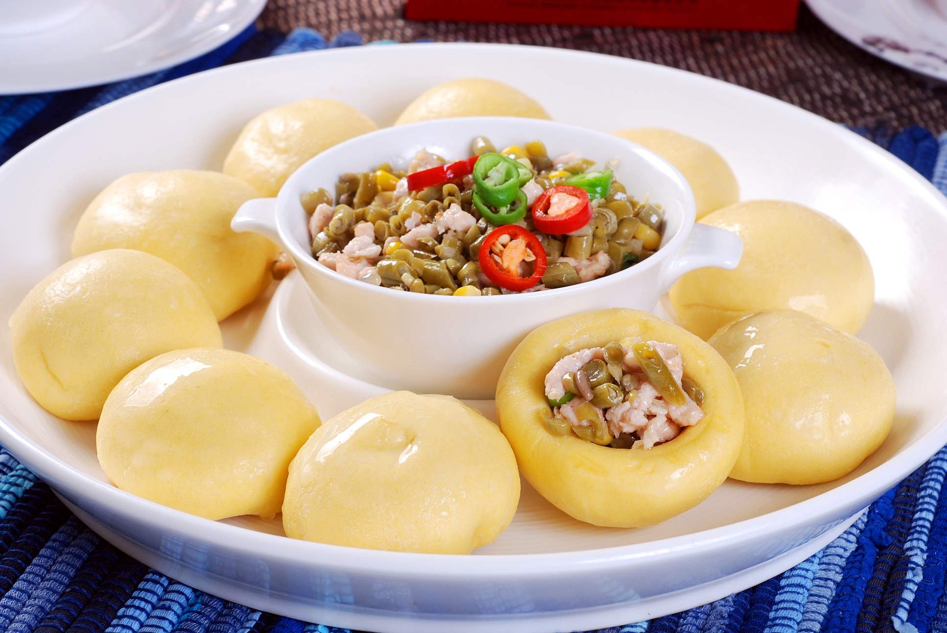 高清图片餐饮美食川菜鸡米窝窝头高清图片