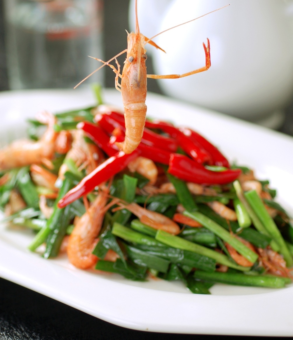 高清图片餐饮美食川菜韭香虾高清图片