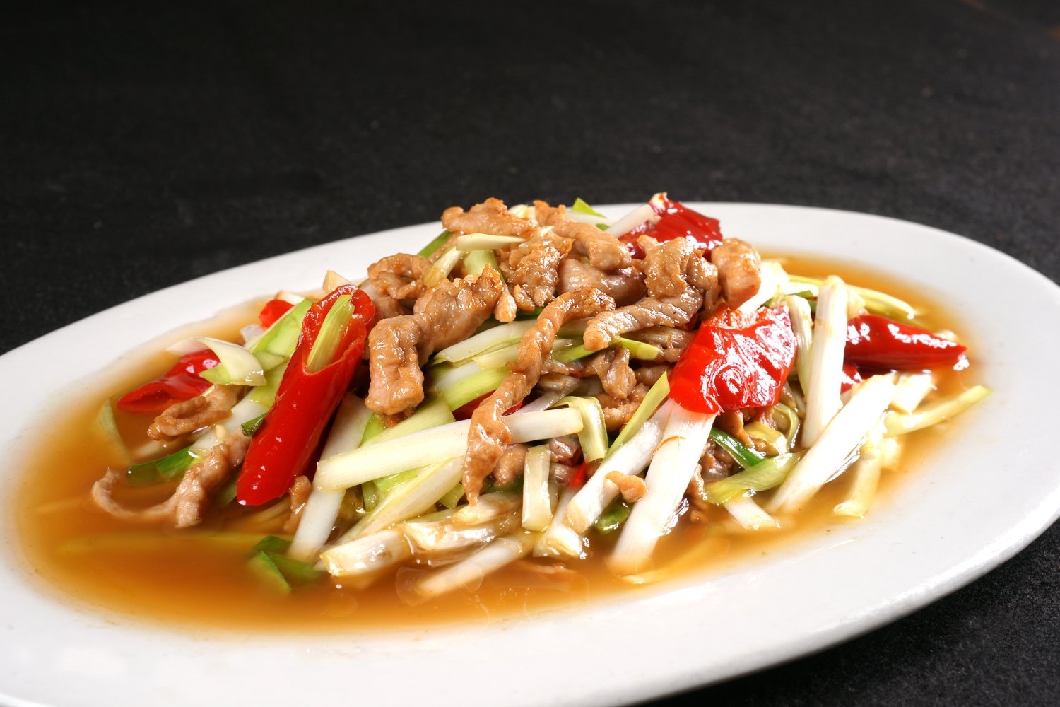 餐饮美食川菜韭黄肉丝高清图片395