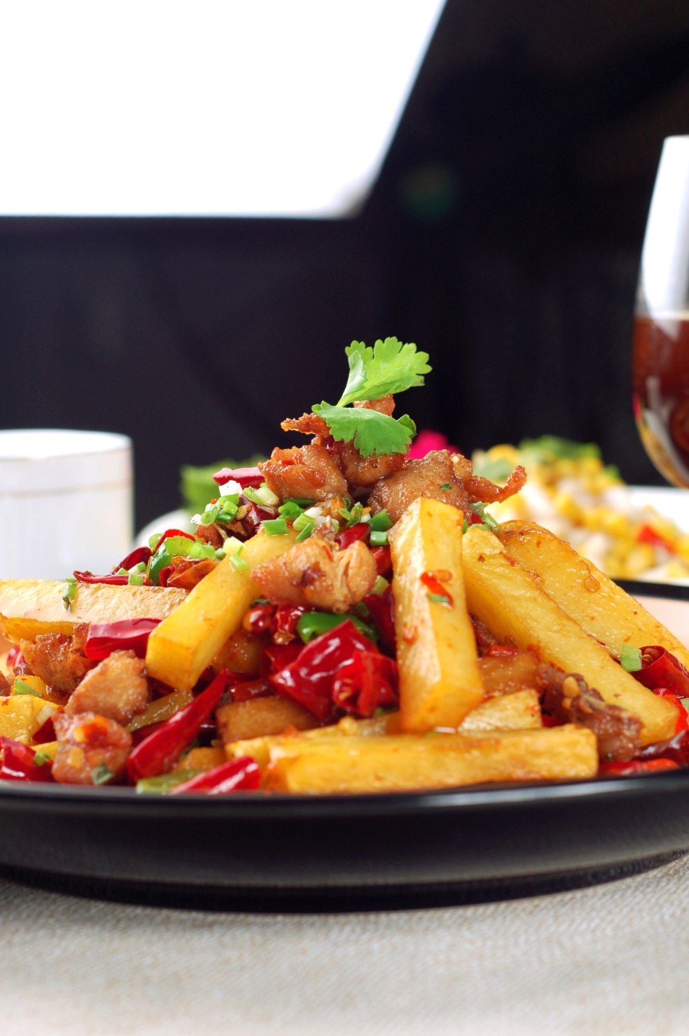 餐饮美食飘香薯条鸡高清图片