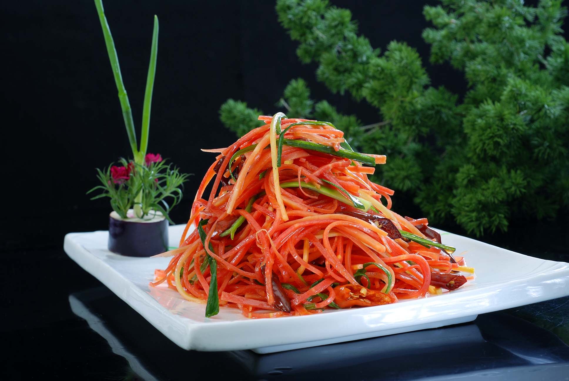高清图片餐饮美食川菜炝炒胡萝卜丝高清图片