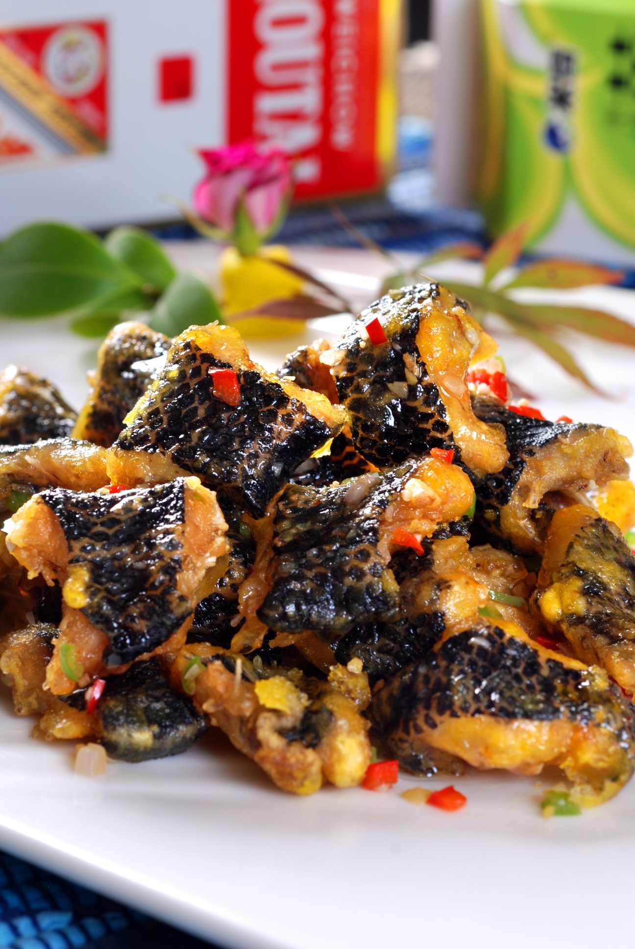 椒盐蛇段高清图片