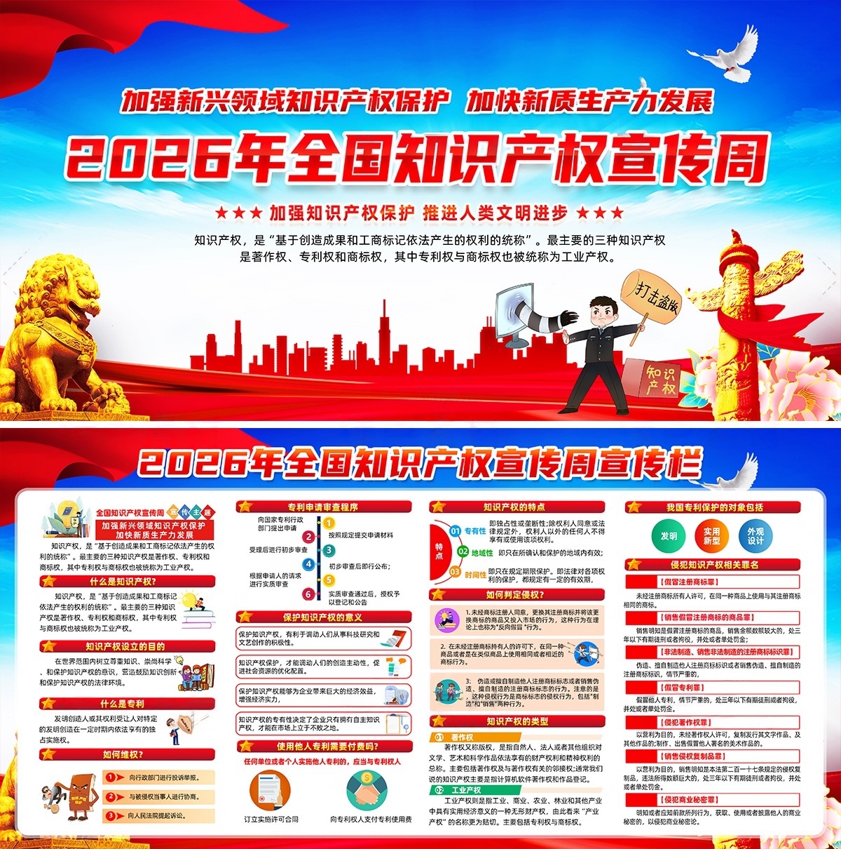 2026知识产权宣传周展板宣传栏PSD素材源文件3