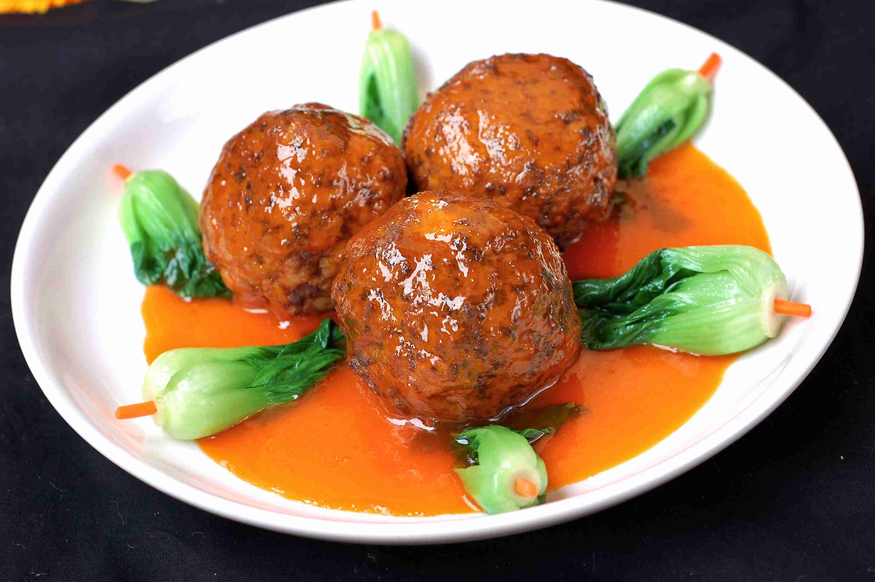 高清图片餐饮美食川菜菜胆狮子头高清图片