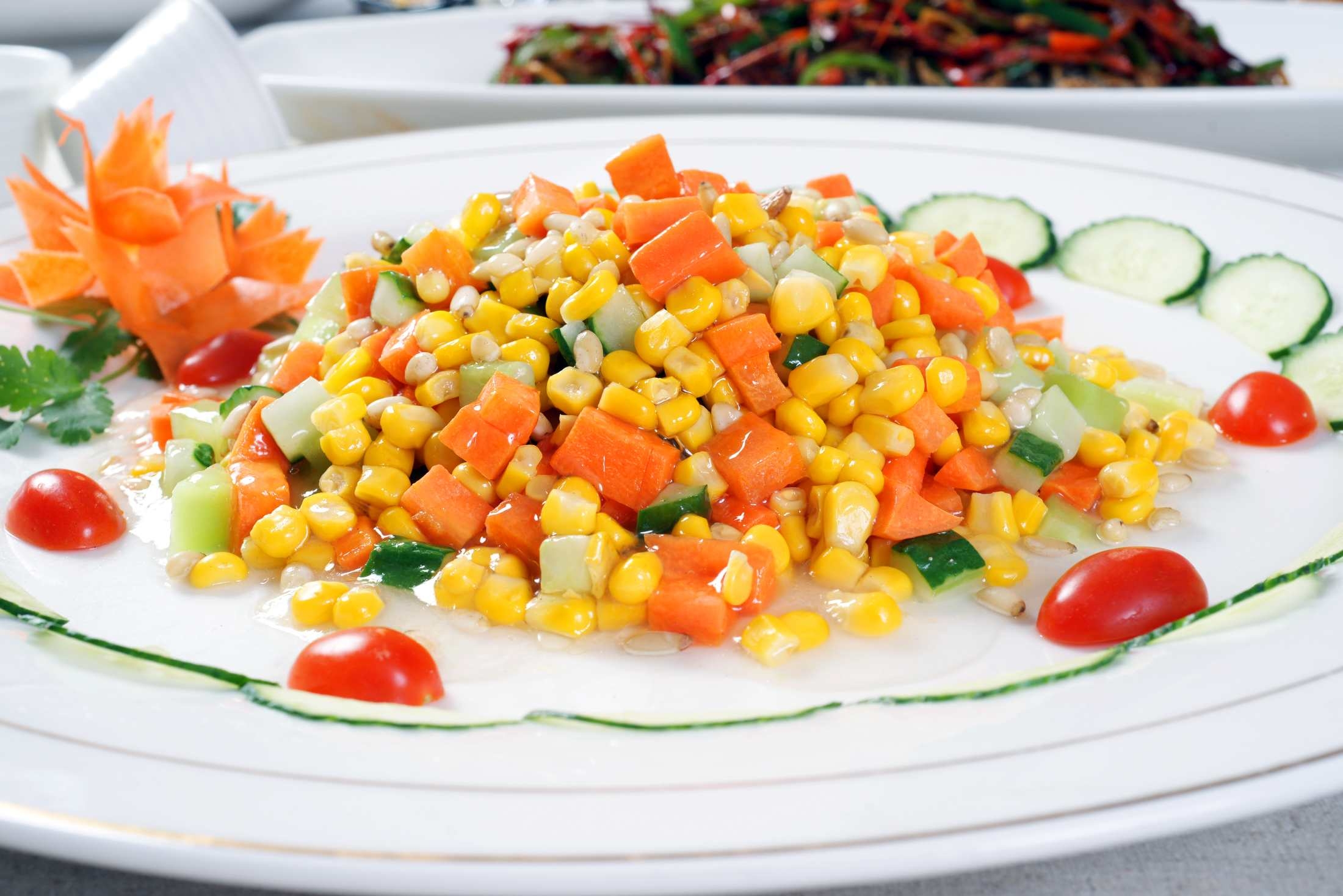 餐饮美食松仁玉米宣传图片灯箱