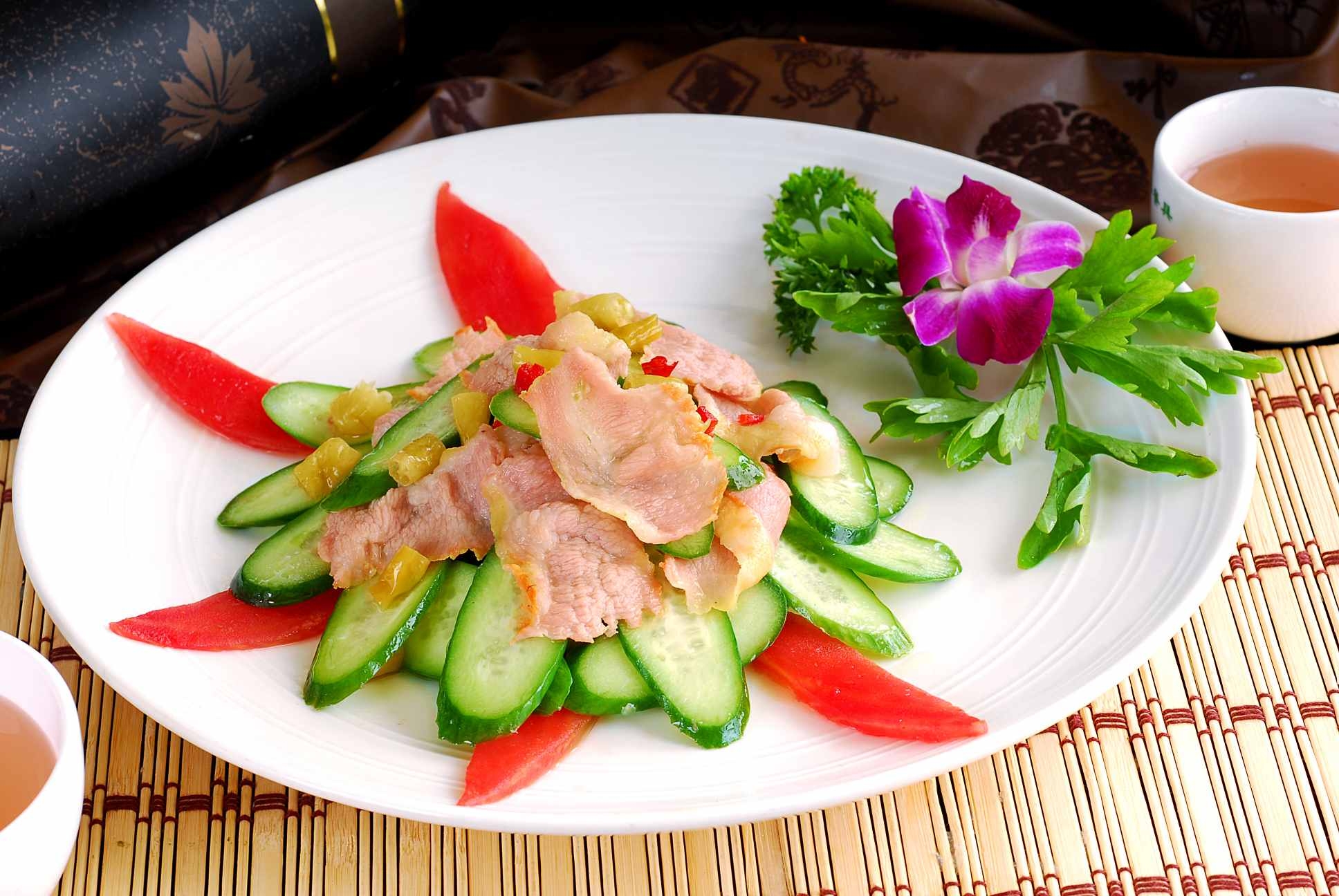 餐饮美食川菜乳瓜松板肉高清图片