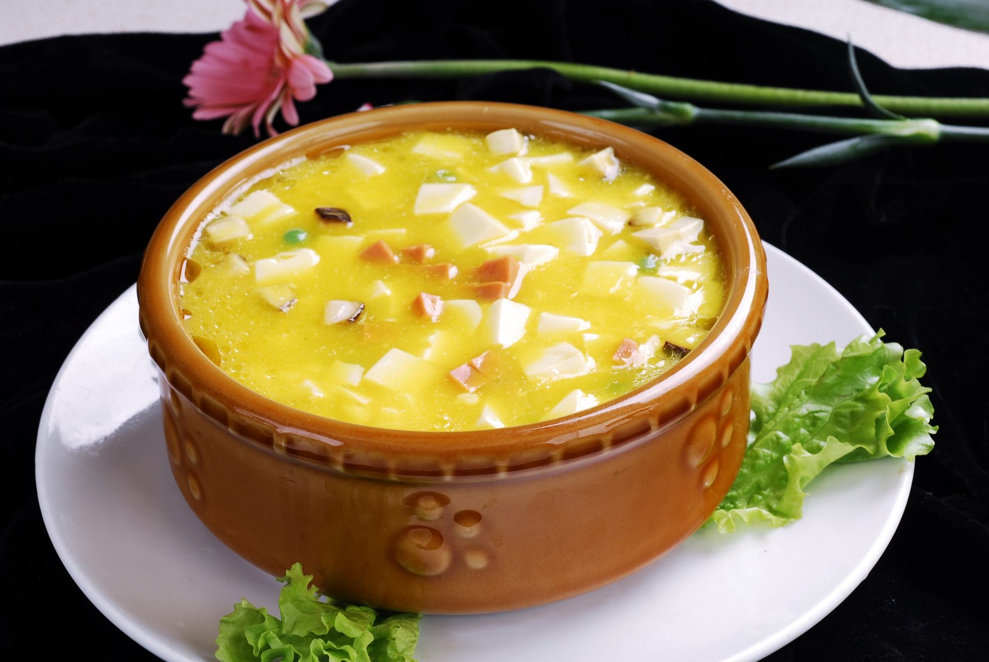 高清图片餐饮美食川菜热蟹黄豆花高清图片698