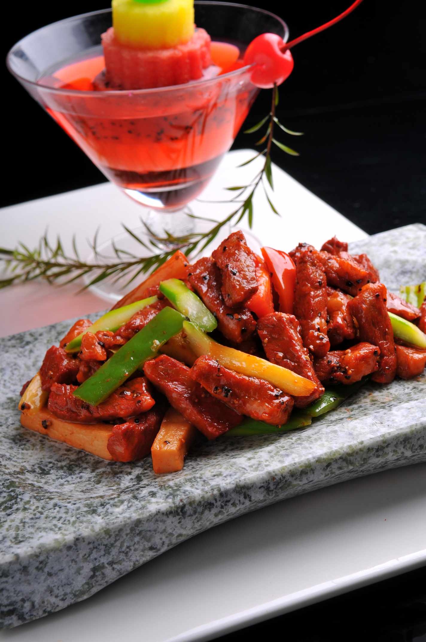 餐饮美食芦笋神户牛肉高清图片