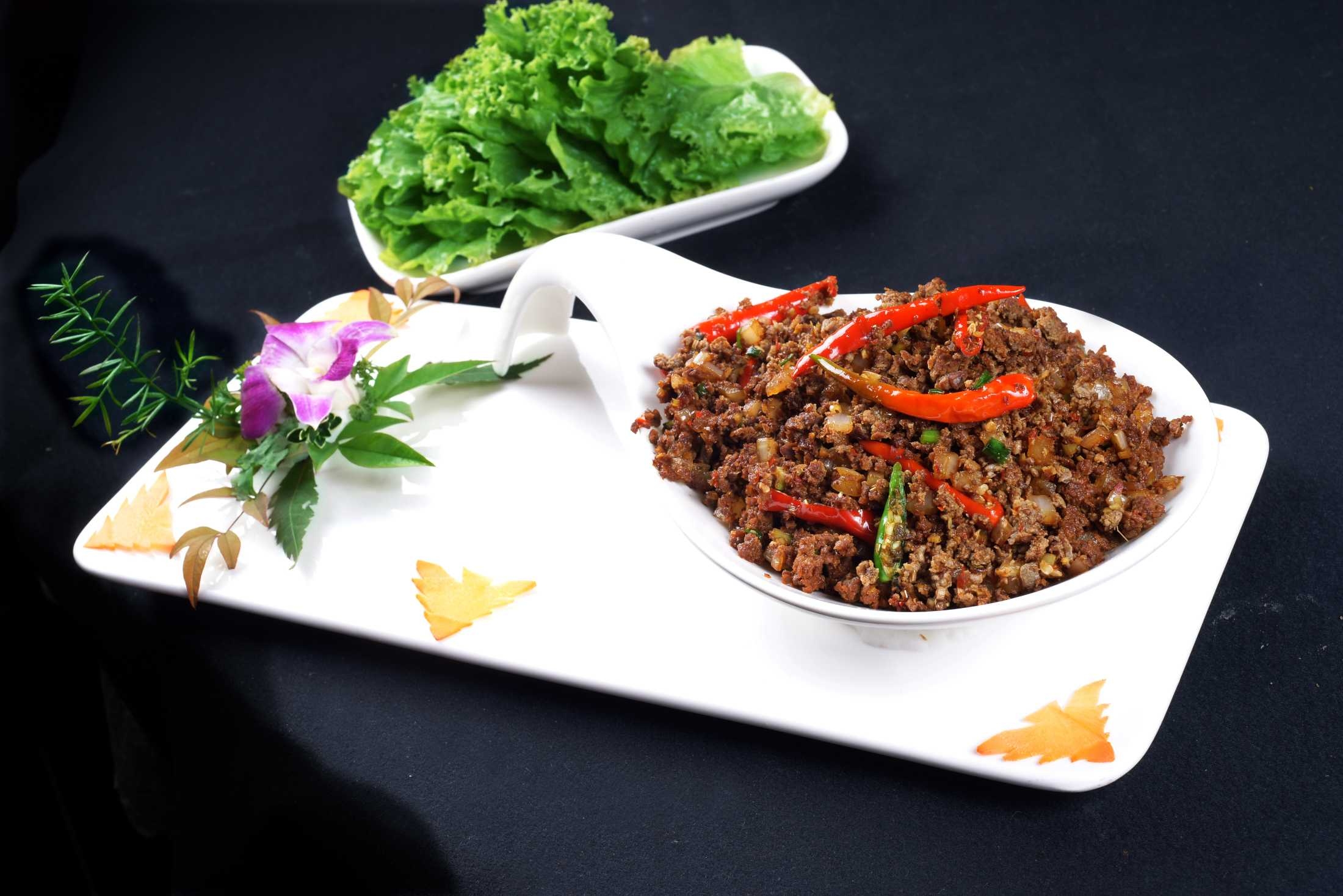 高清图片餐饮美食川菜炒牛肉末高清图片