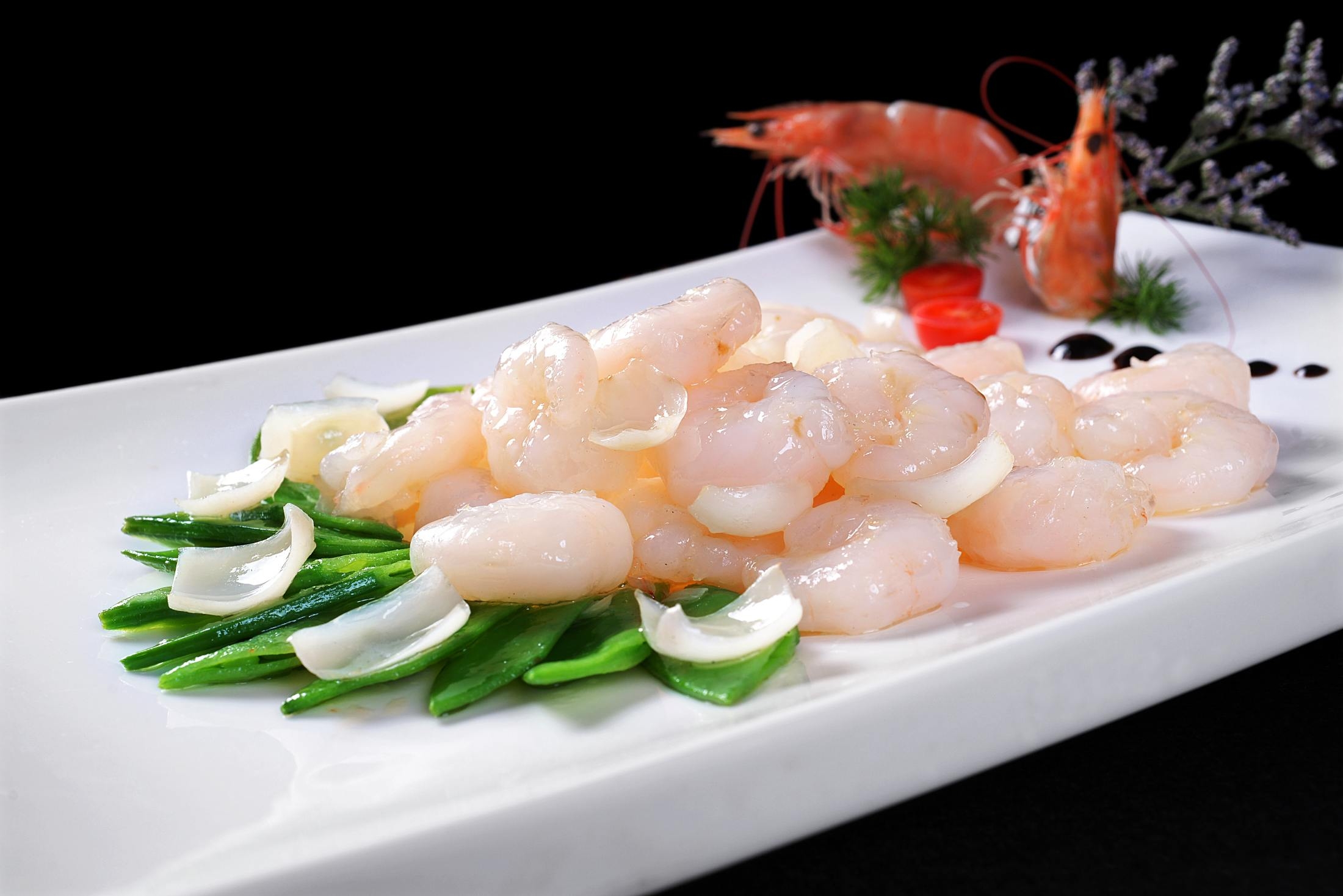 高清图片餐饮美食川菜翡翠百合酿水晶虾仁高清图片