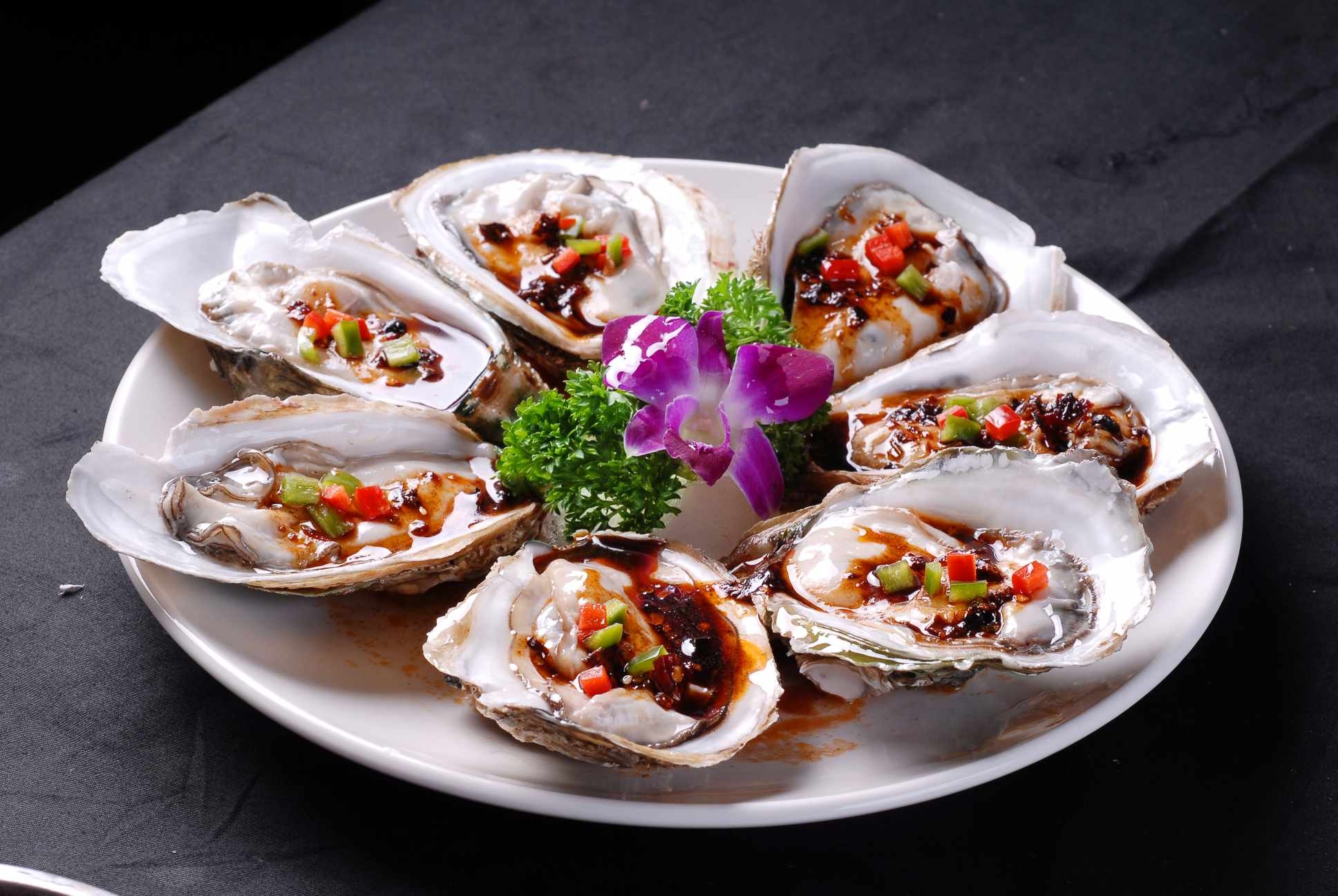 餐饮美食川菜特色海鲜碳烧生蚝高清图片834