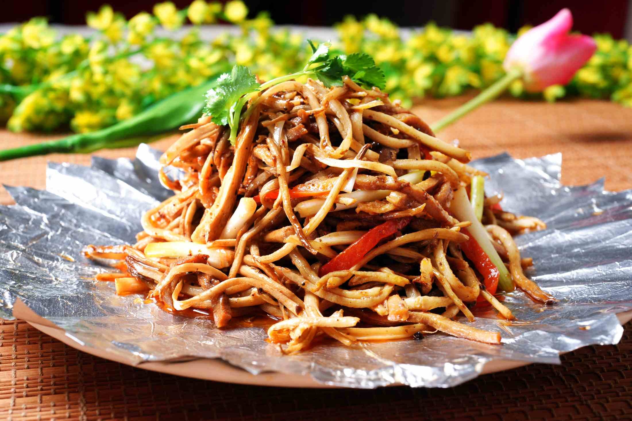 餐饮美食卤味茶树菇高清图片