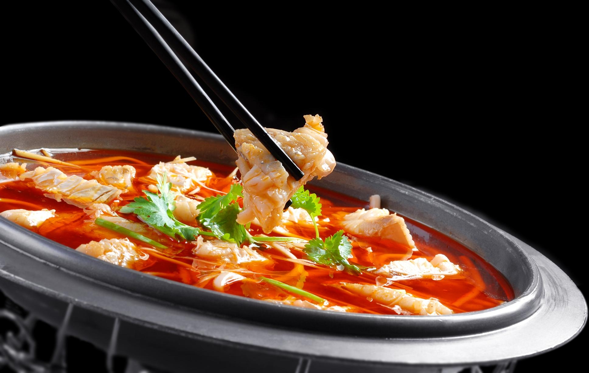 高清图片餐饮美食川菜热仔姜耗儿鱼高清图片