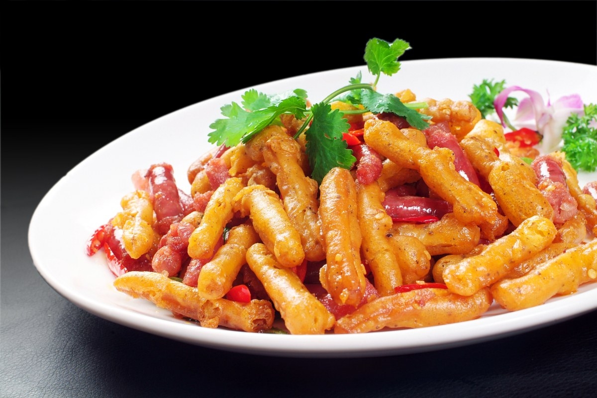 鲍菇腊肠高清图片