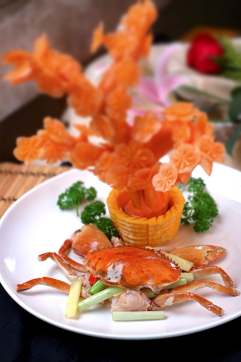 高清图片餐饮美食川菜姜葱肉蟹高清图片