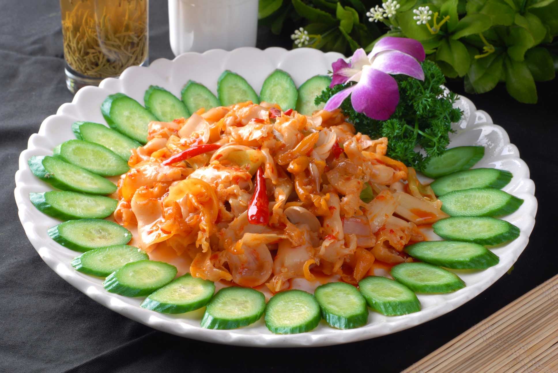 餐饮美食热-酱爆螺片宣传图片灯箱