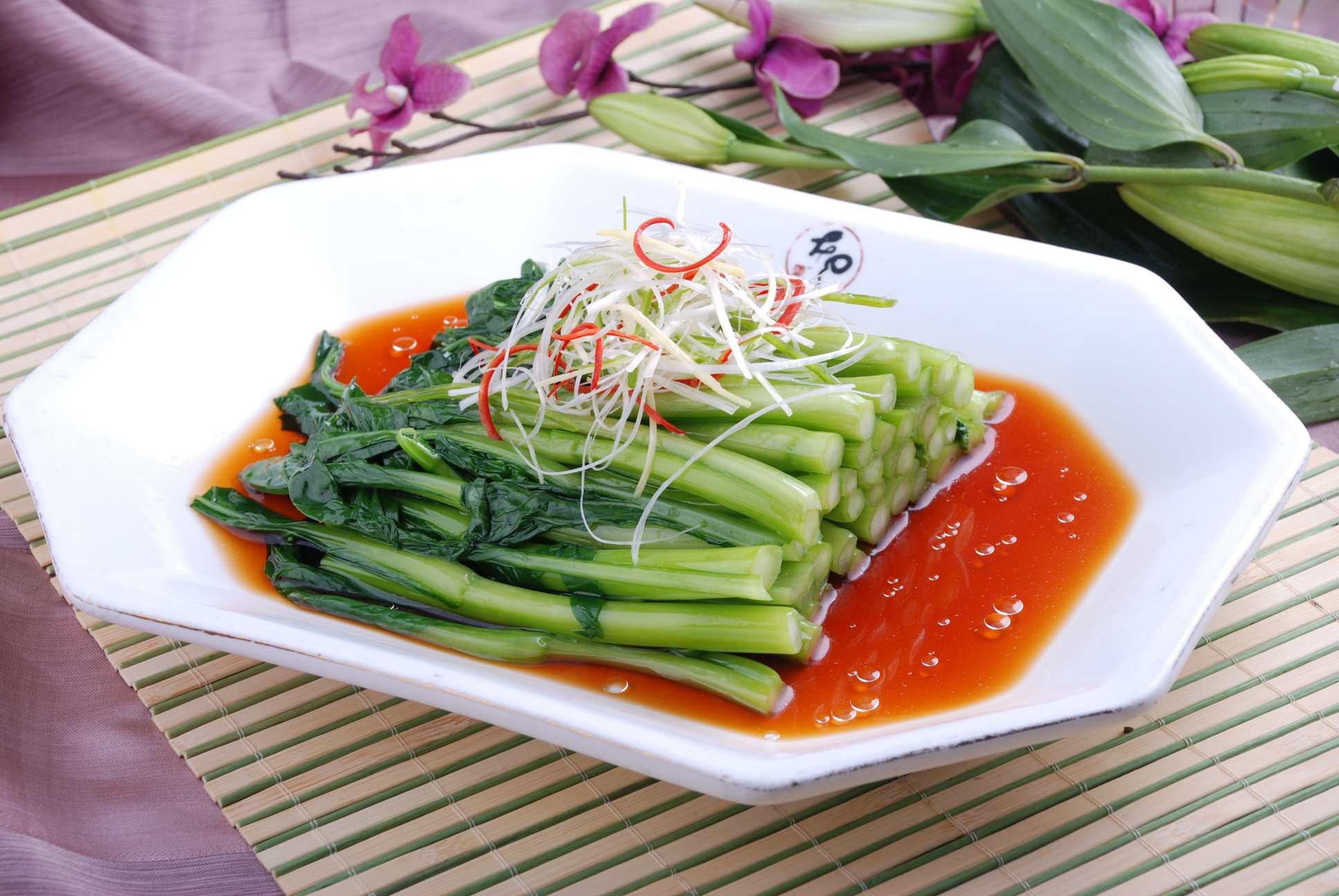 高清图片餐饮美食川菜白灼菜心高清图片