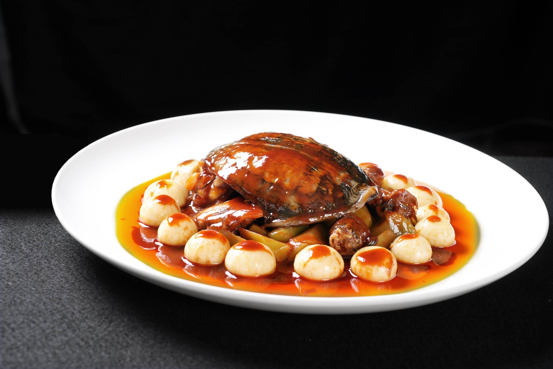 餐饮美食川菜川天月香酱野生大甲鱼高清图片