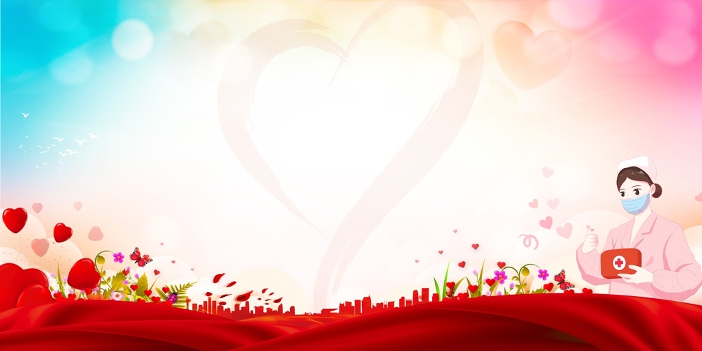 红色大气小清新512国际护士节节日背景素材