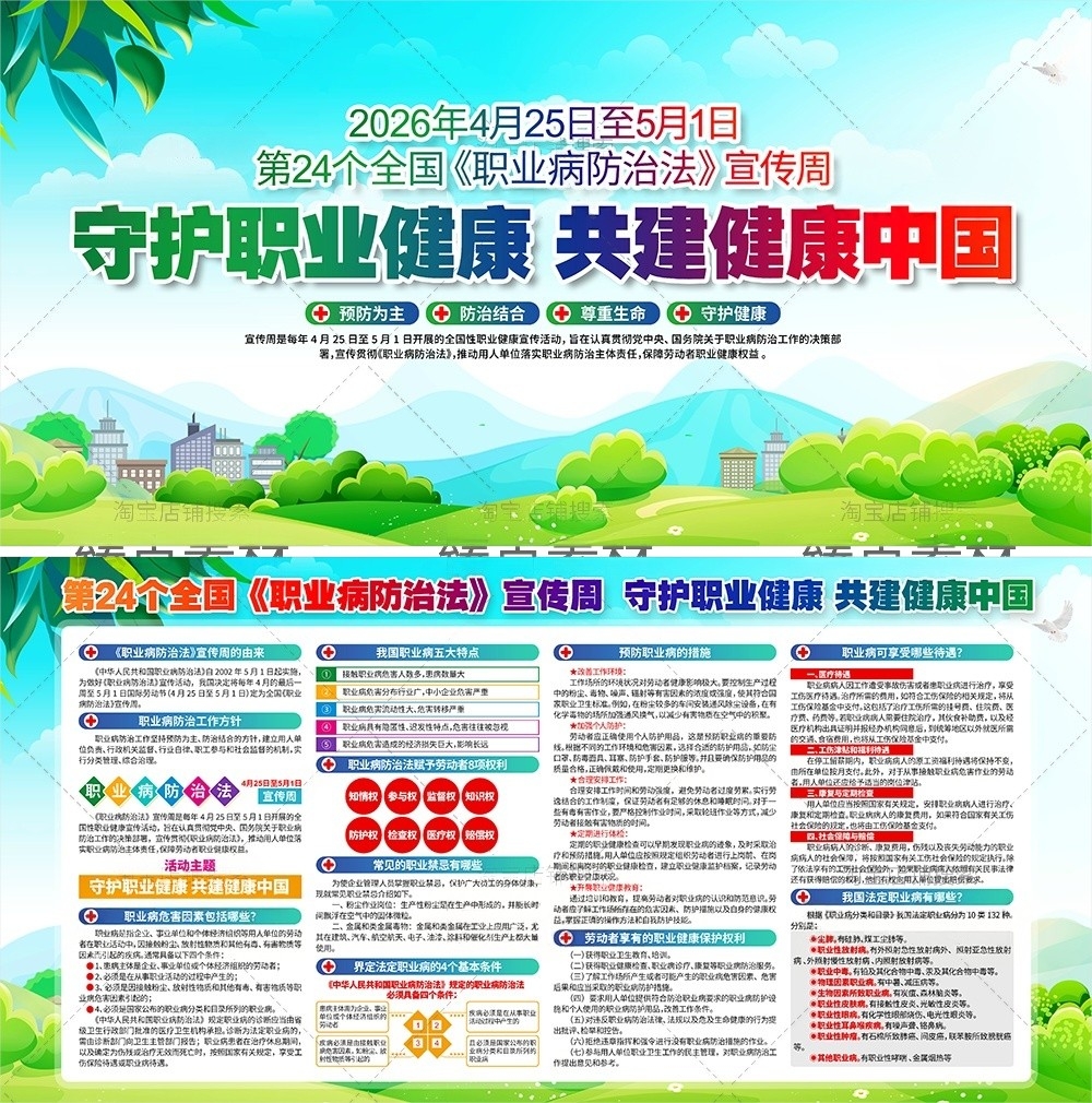 2026职业病防护法宣传周展板宣传栏