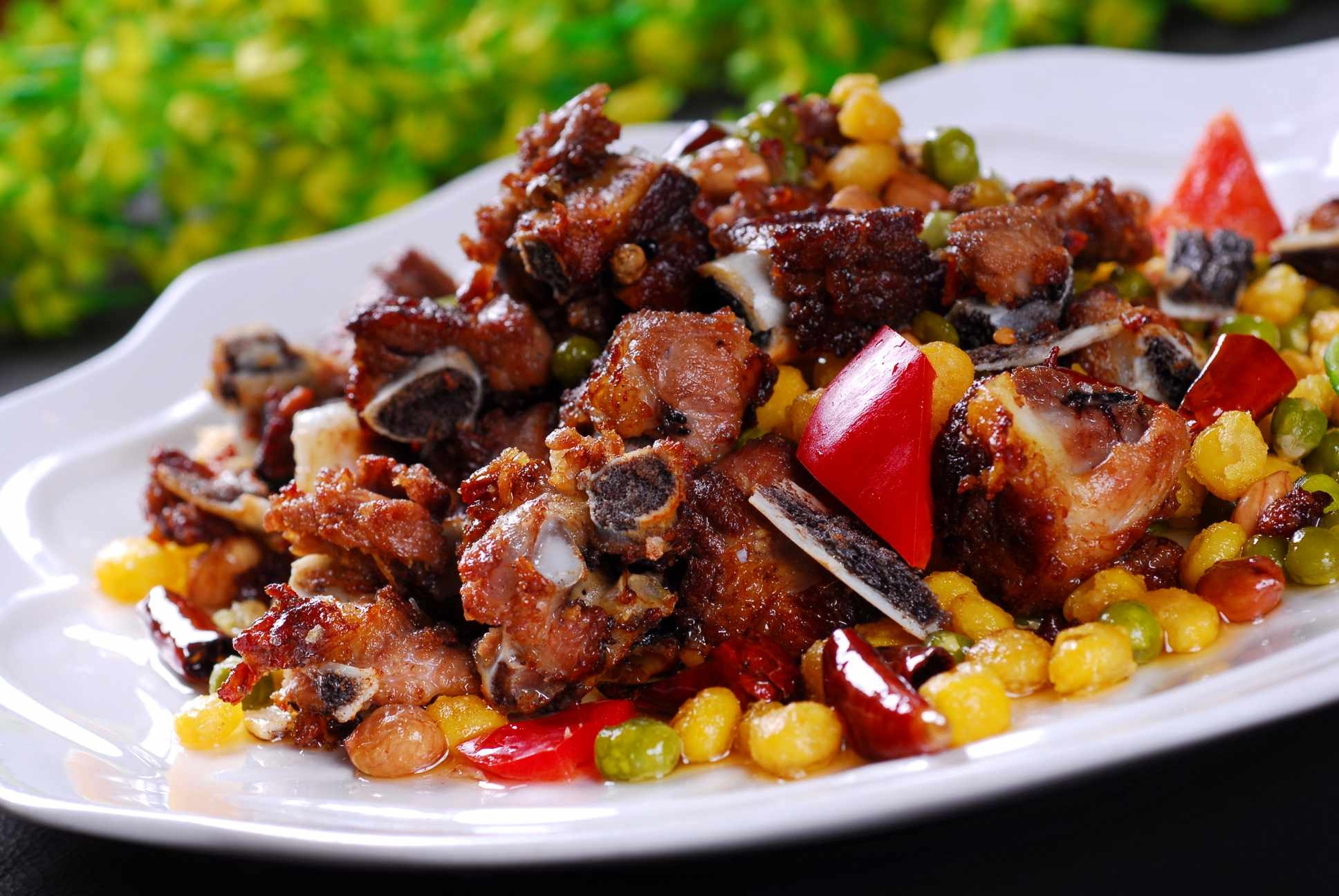 餐饮美食杂粮排骨宣传图片灯箱