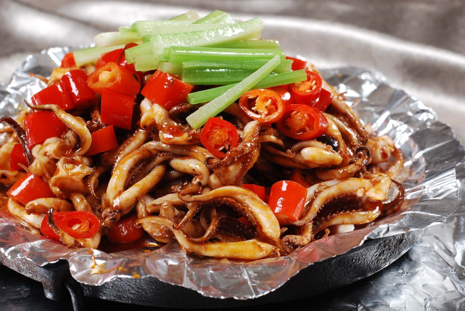 铁板鲜鱿须高清图片