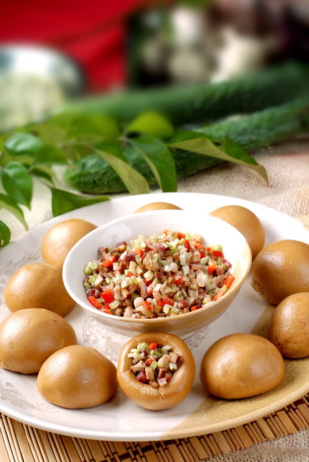 餐饮美食腊味杂粮包高清图片