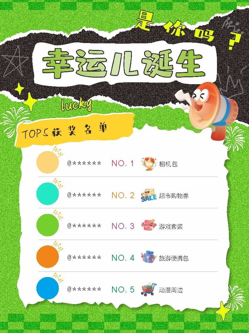 企业公司单位活动获奖抽奖名单