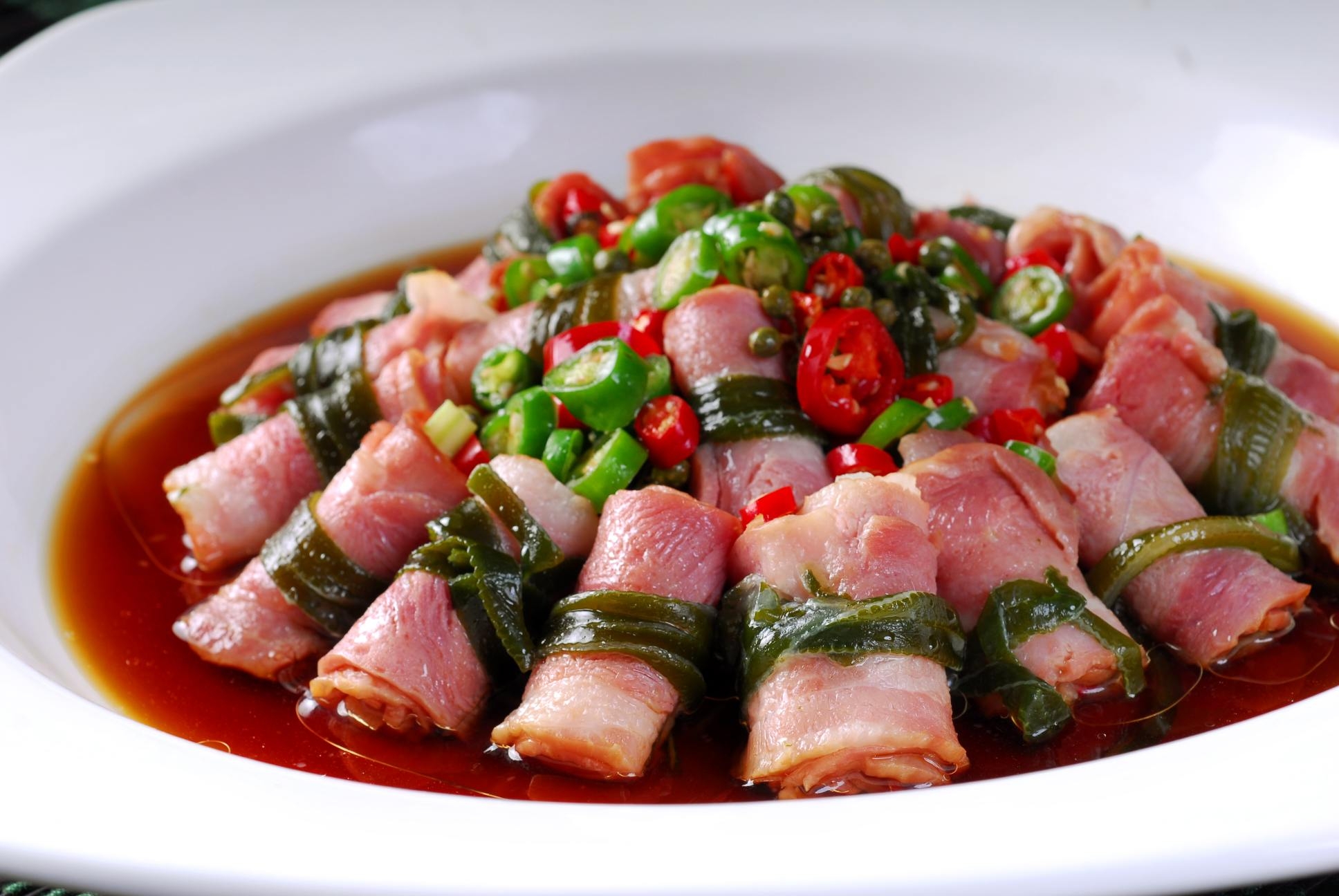 高清图片餐饮美食川菜玉带培根卷高清图片