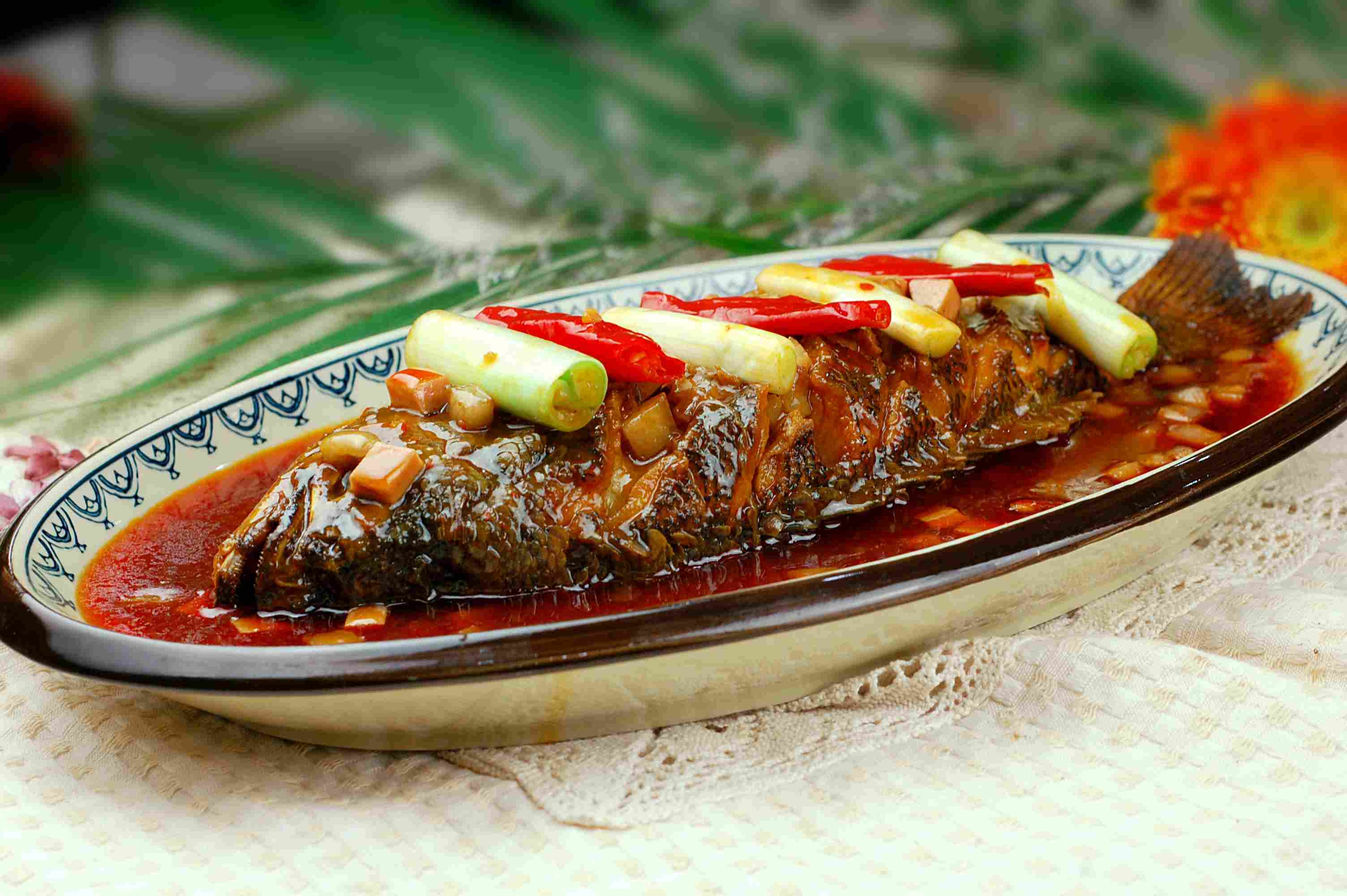 高清图片餐饮美食川菜干烧鲈鱼高清图片