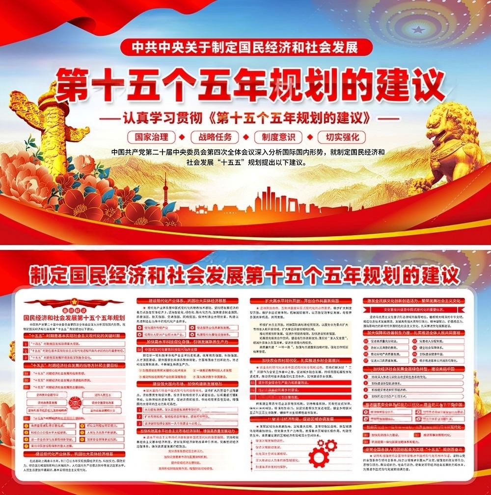十五五规划建议纲要展板宣传栏PSD源文件11