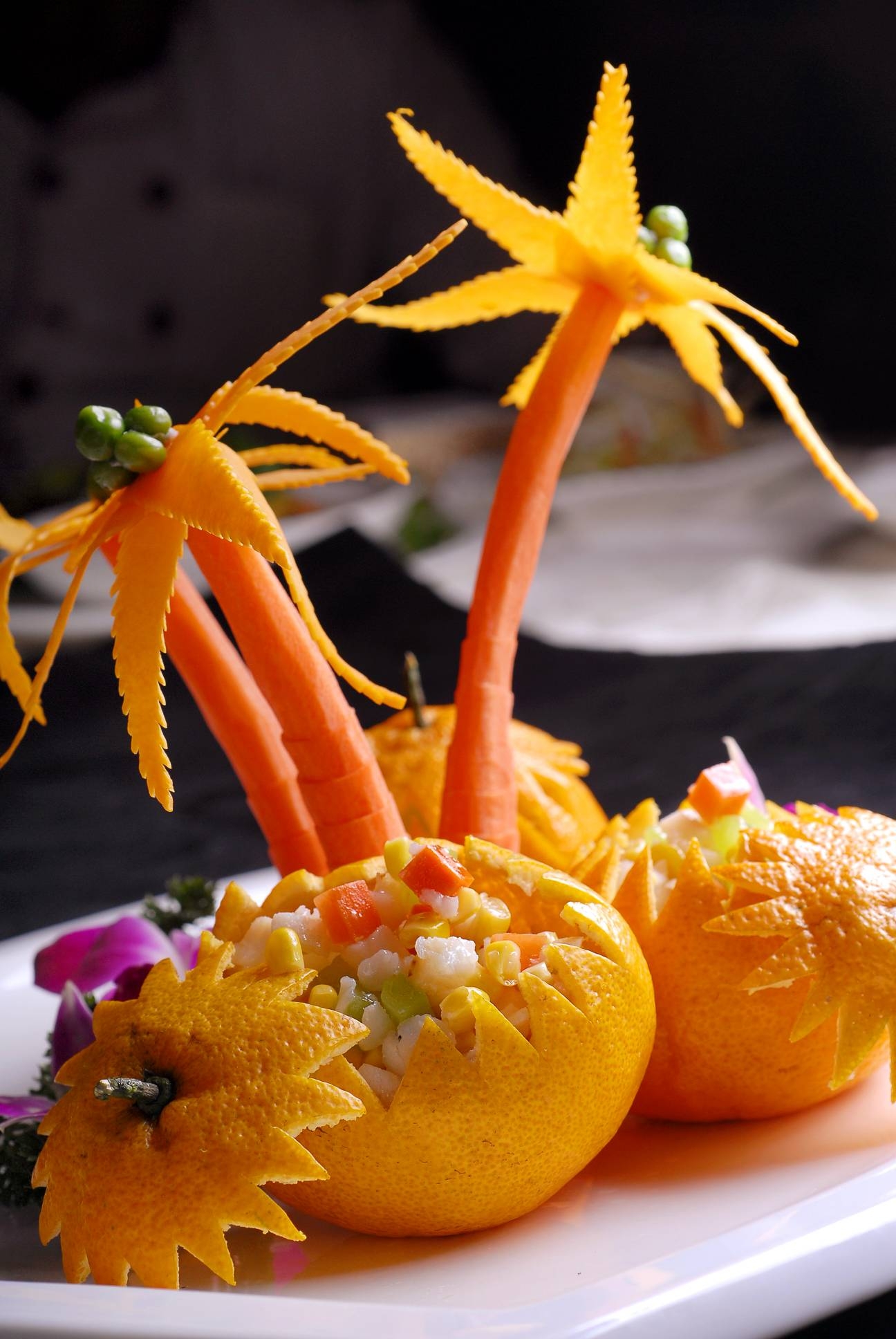 餐饮美食川菜橙香鲈鱼盏高清图片