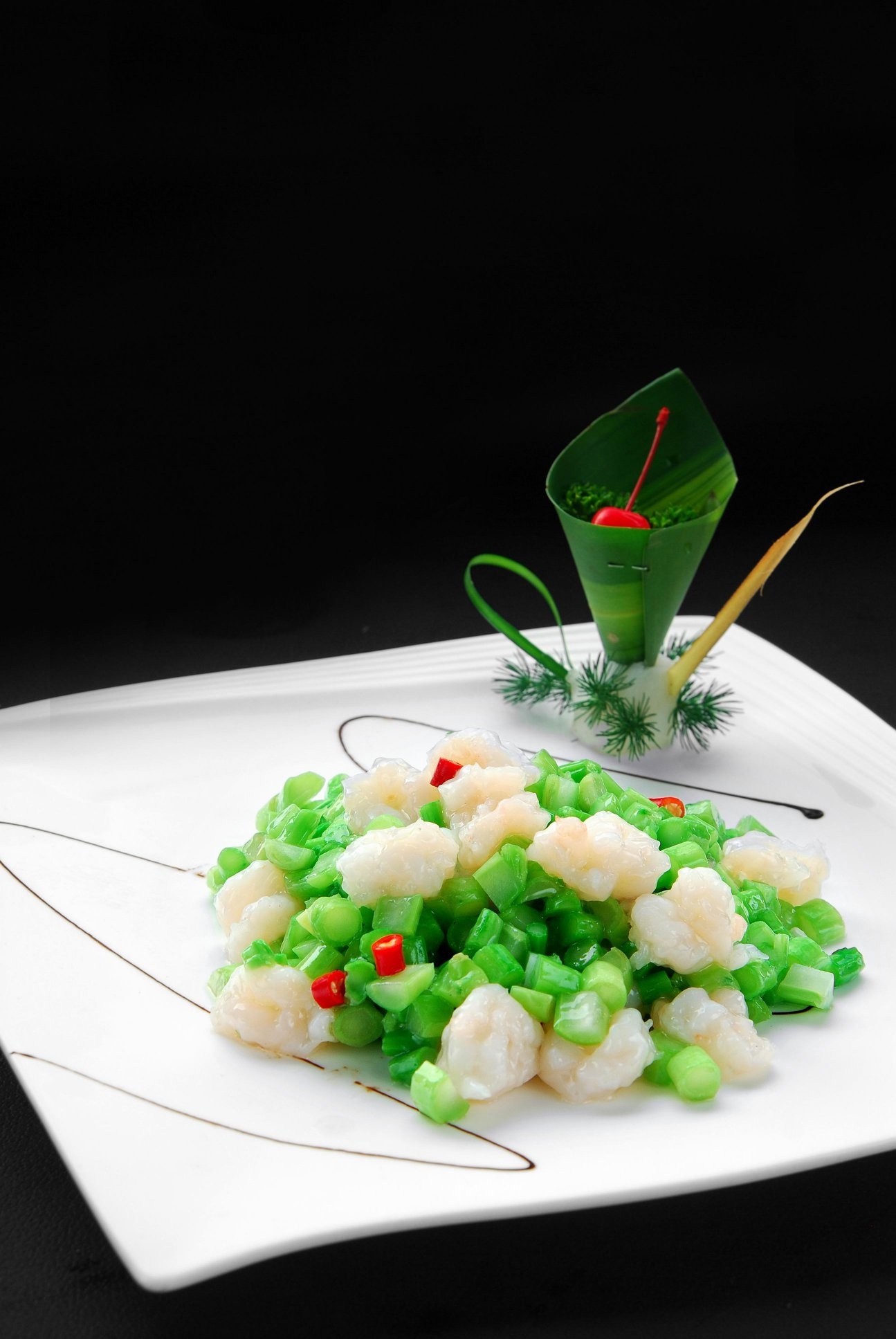 餐饮美食菜心溜虾球高清图片