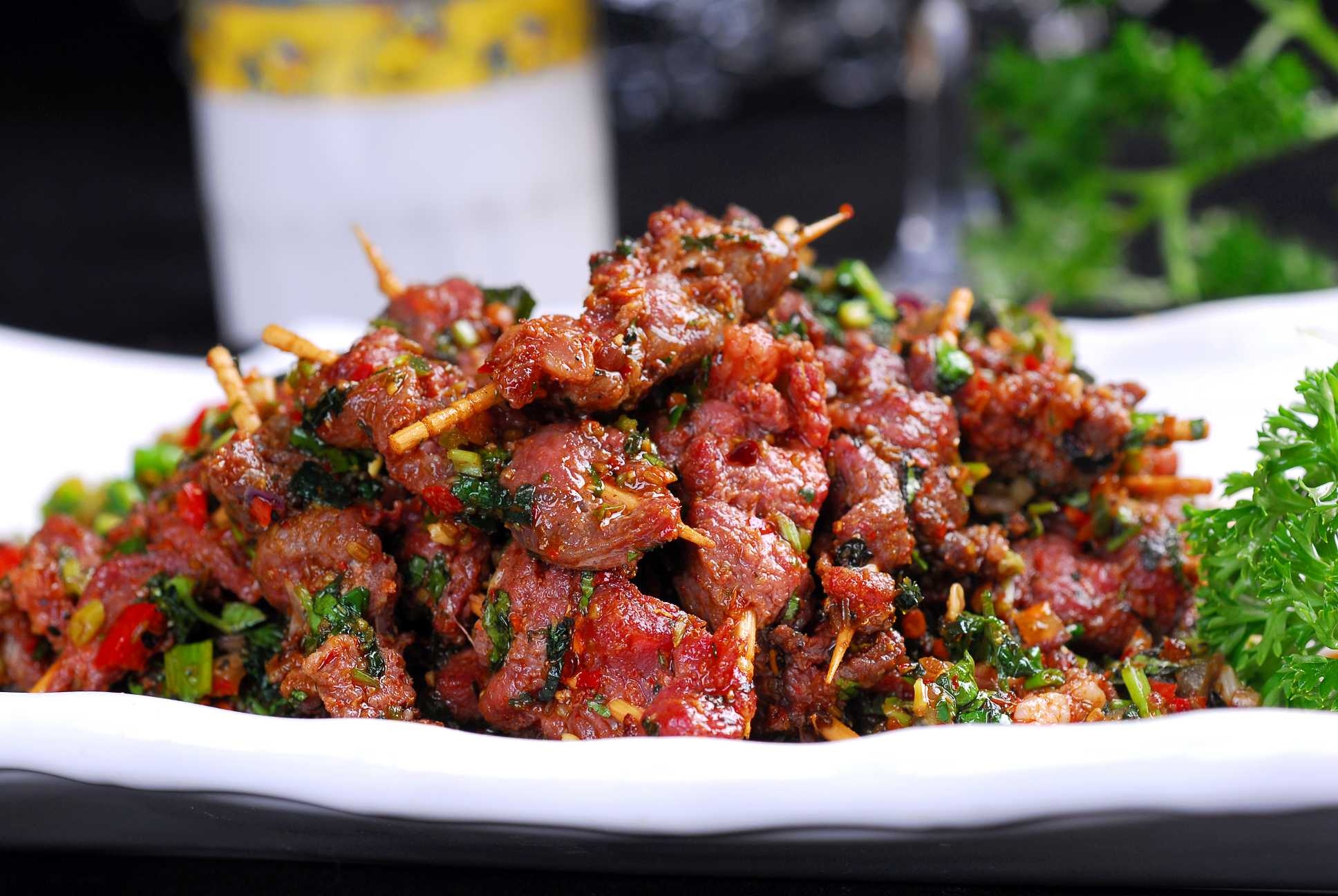 餐饮美食藿香羊肉串宣传图片灯箱