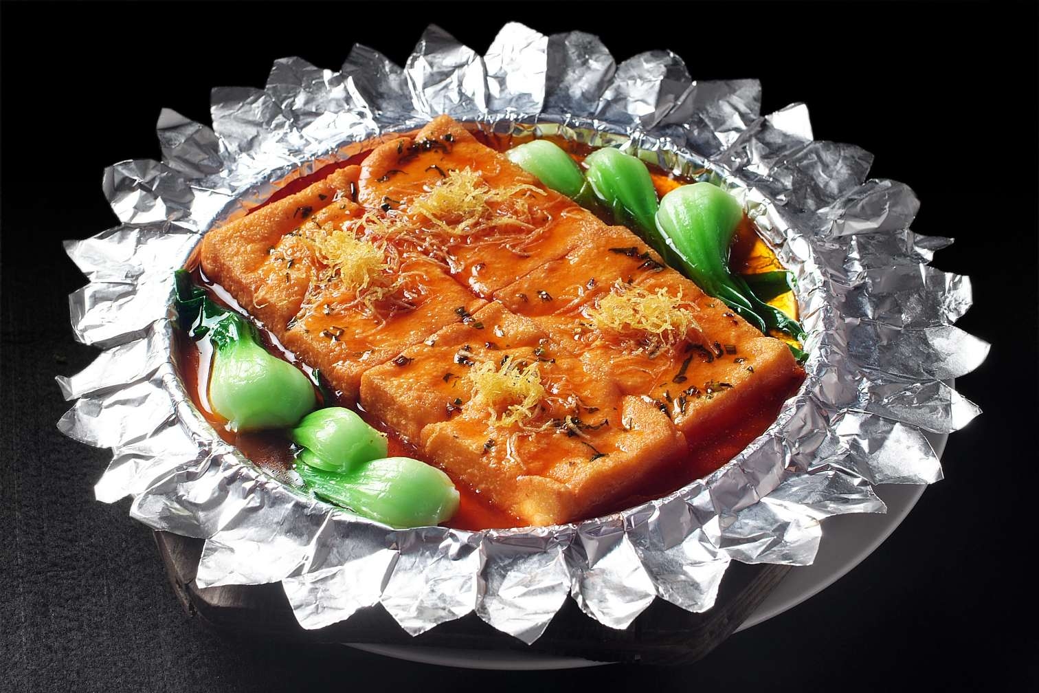 高清图片餐饮美食川菜鲍汁蔬菜豆腐高清图片