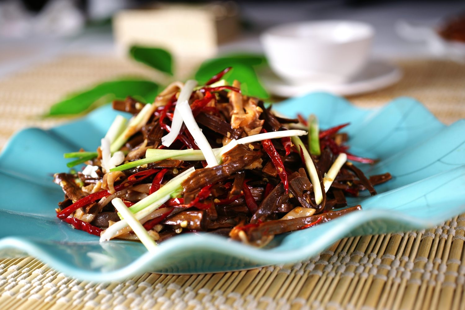 高清图片餐饮美食川菜风味烟笋炒肚丝高清图片