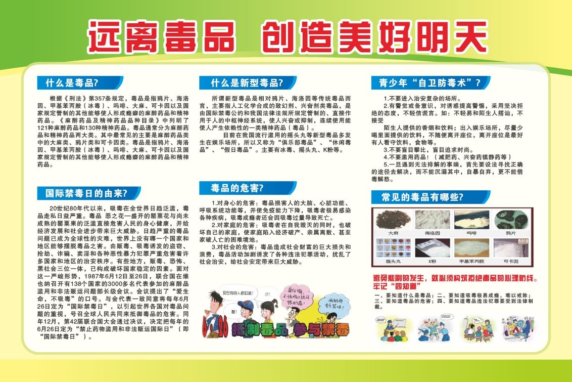 禁毒远离毒品创造美好明天海报展板