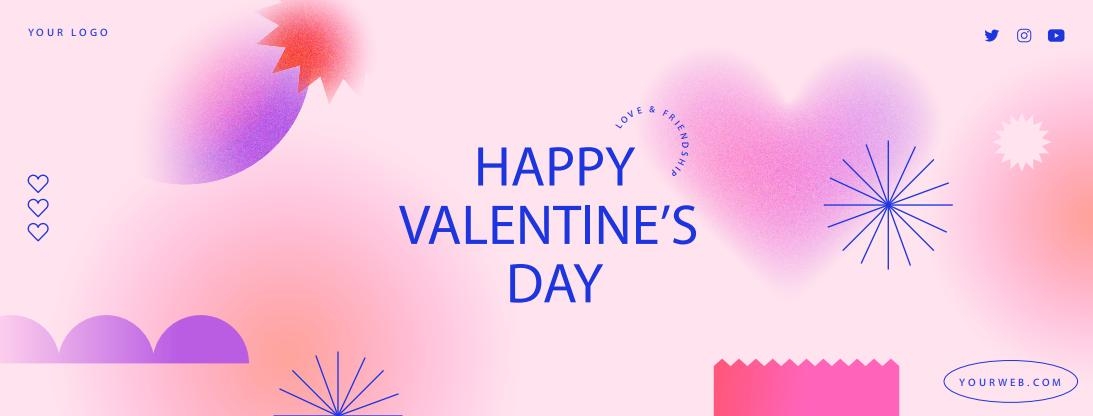 情人节炫彩粉色背景墙主视觉AI