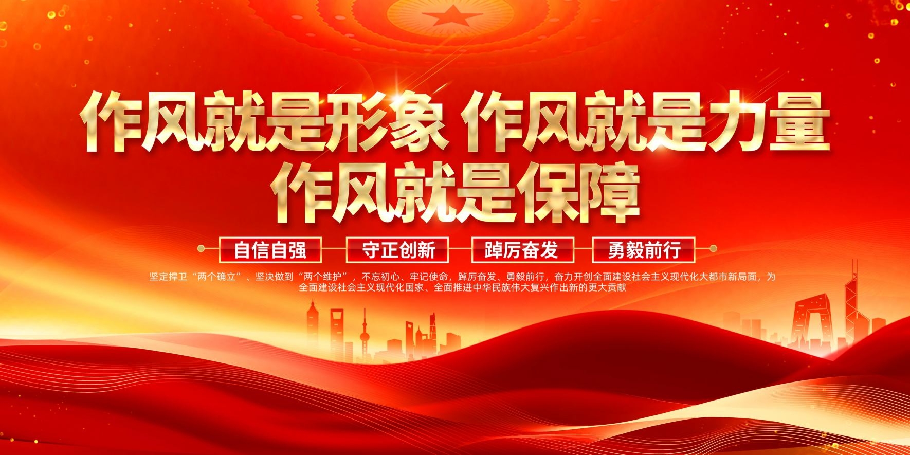 作风建设展板海报