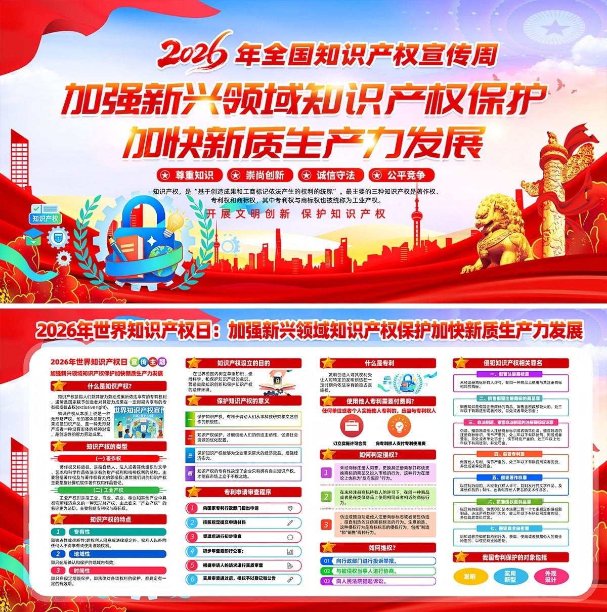 2026知识产权宣传周展板宣传栏PSD素材源文件11
