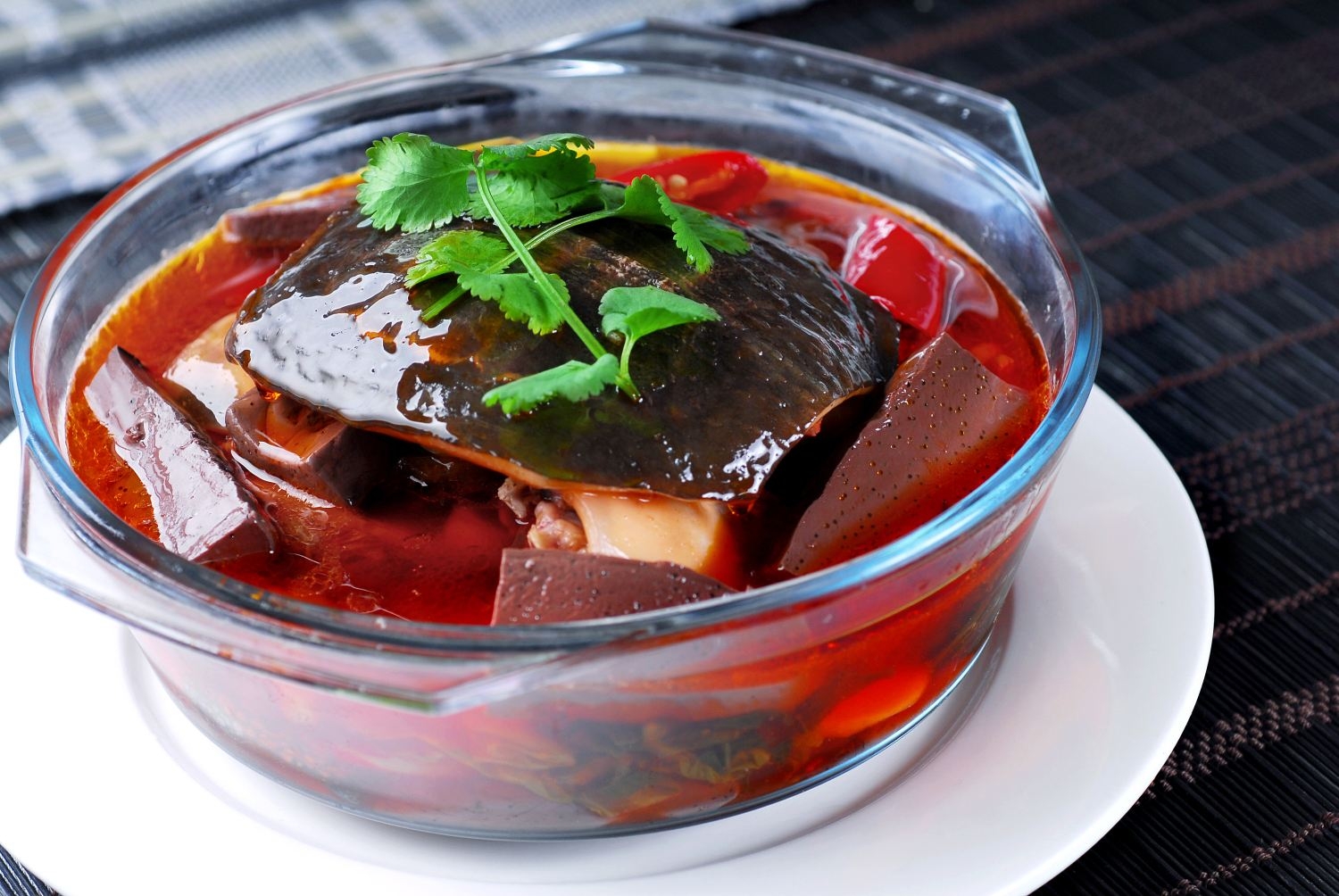 餐饮美食川菜血旺烧甲鱼高清图片