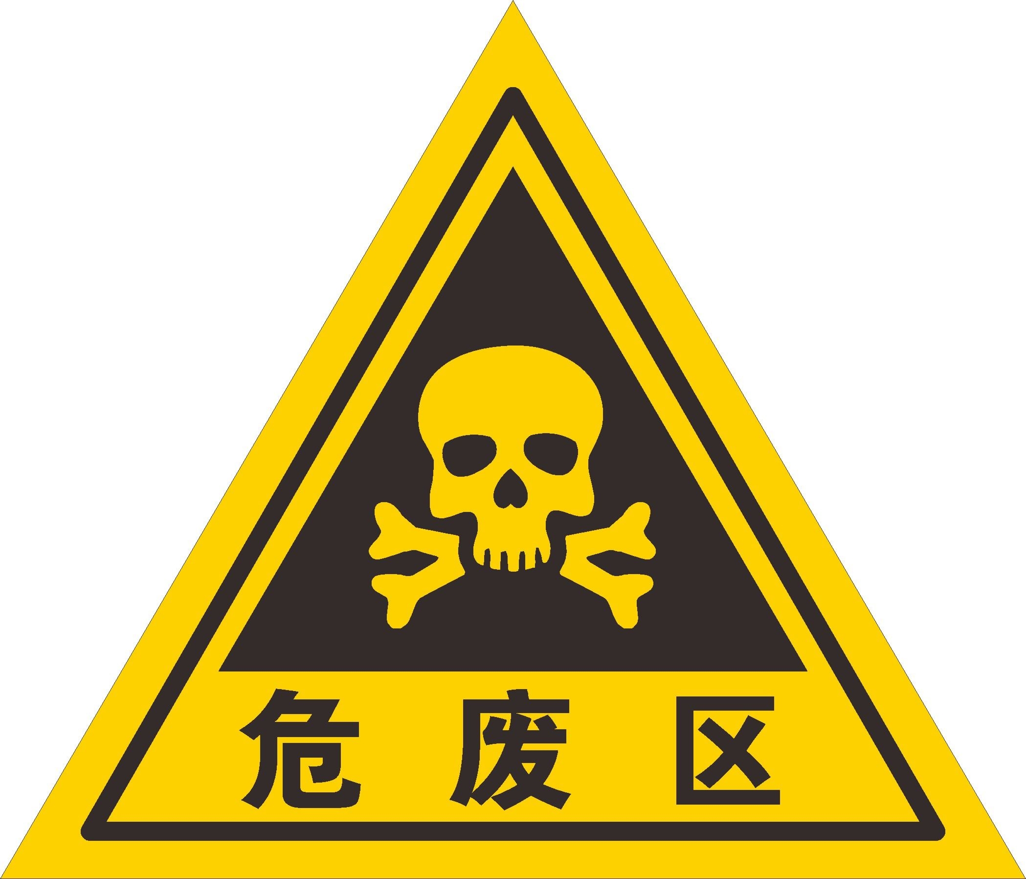 安全标识危废品黄色警示