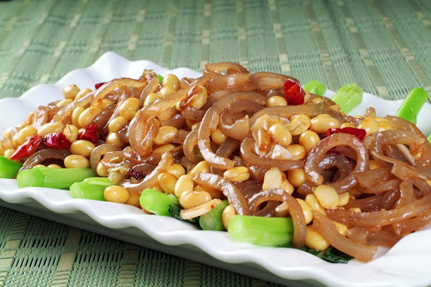 餐饮美食川菜龙城猪皮炒黄豆高清图片459