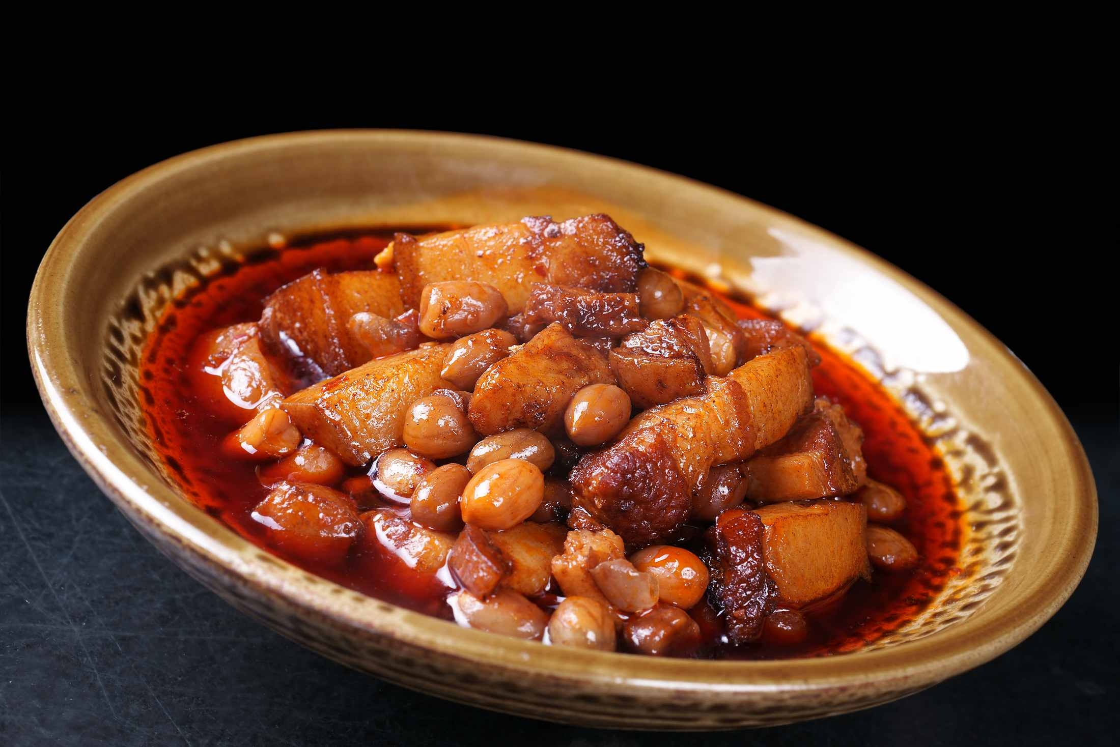 餐饮美食花仁烧肉高清图片