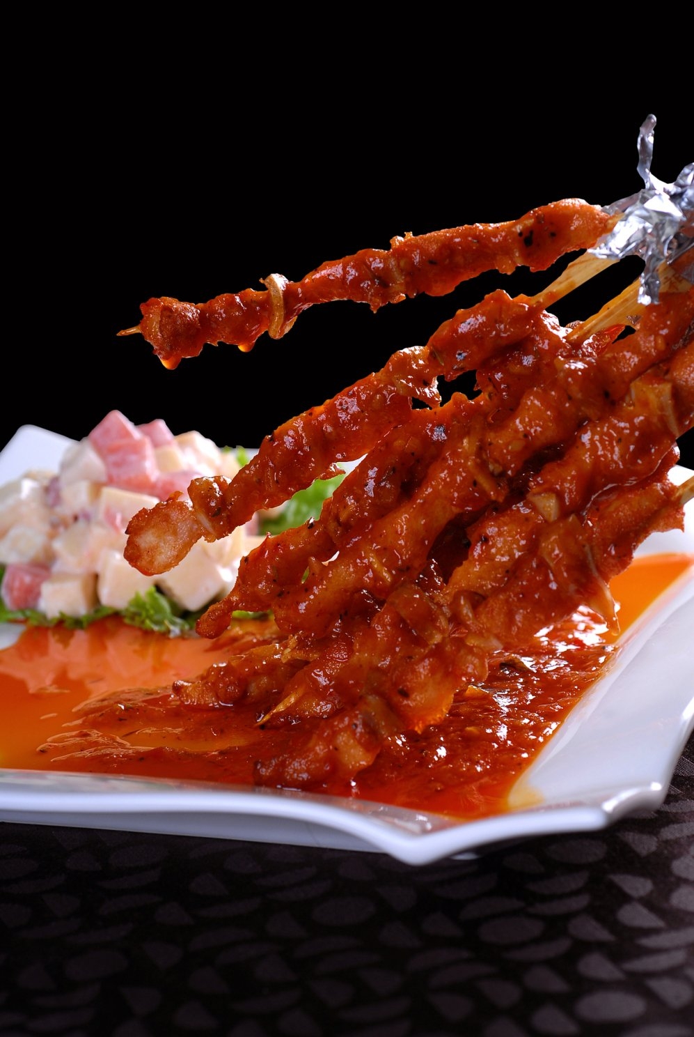 餐饮美食沙拉骨肉串宣传图片灯箱