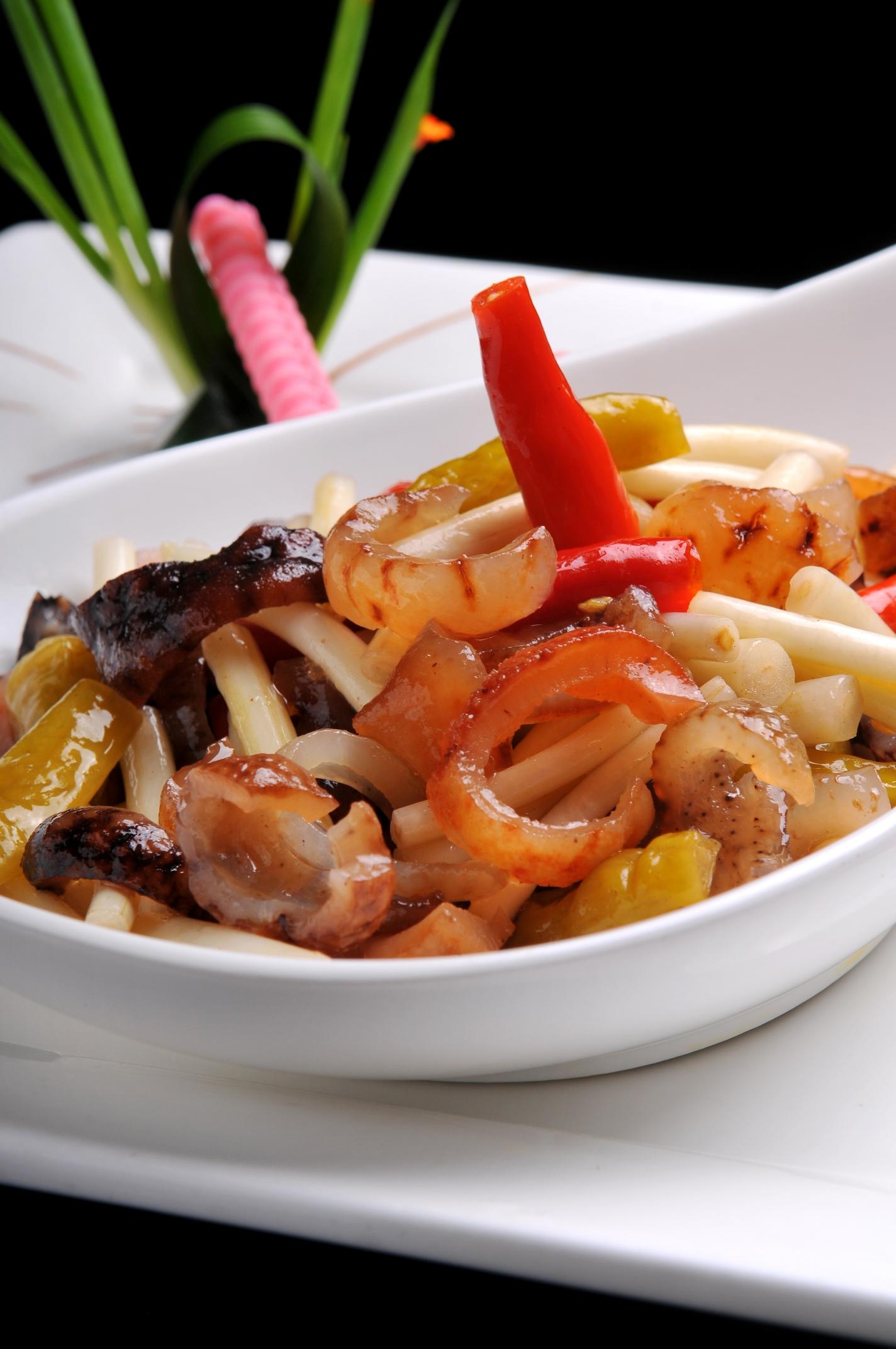 高清图片餐饮美食川菜花生鸭炒海参高清图片