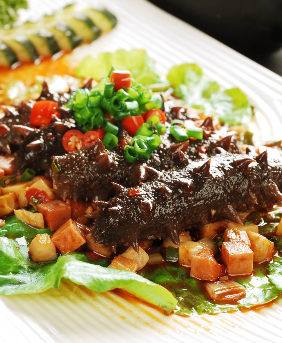 餐饮美食川菜干烧辽参高清图片