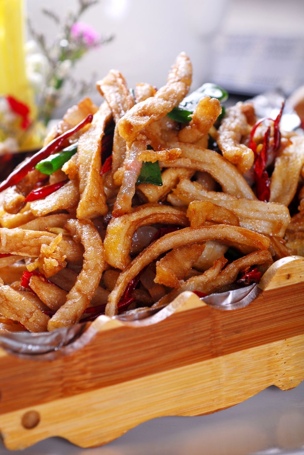 高清图片餐饮美食川菜椒盐茶树菇高清图片