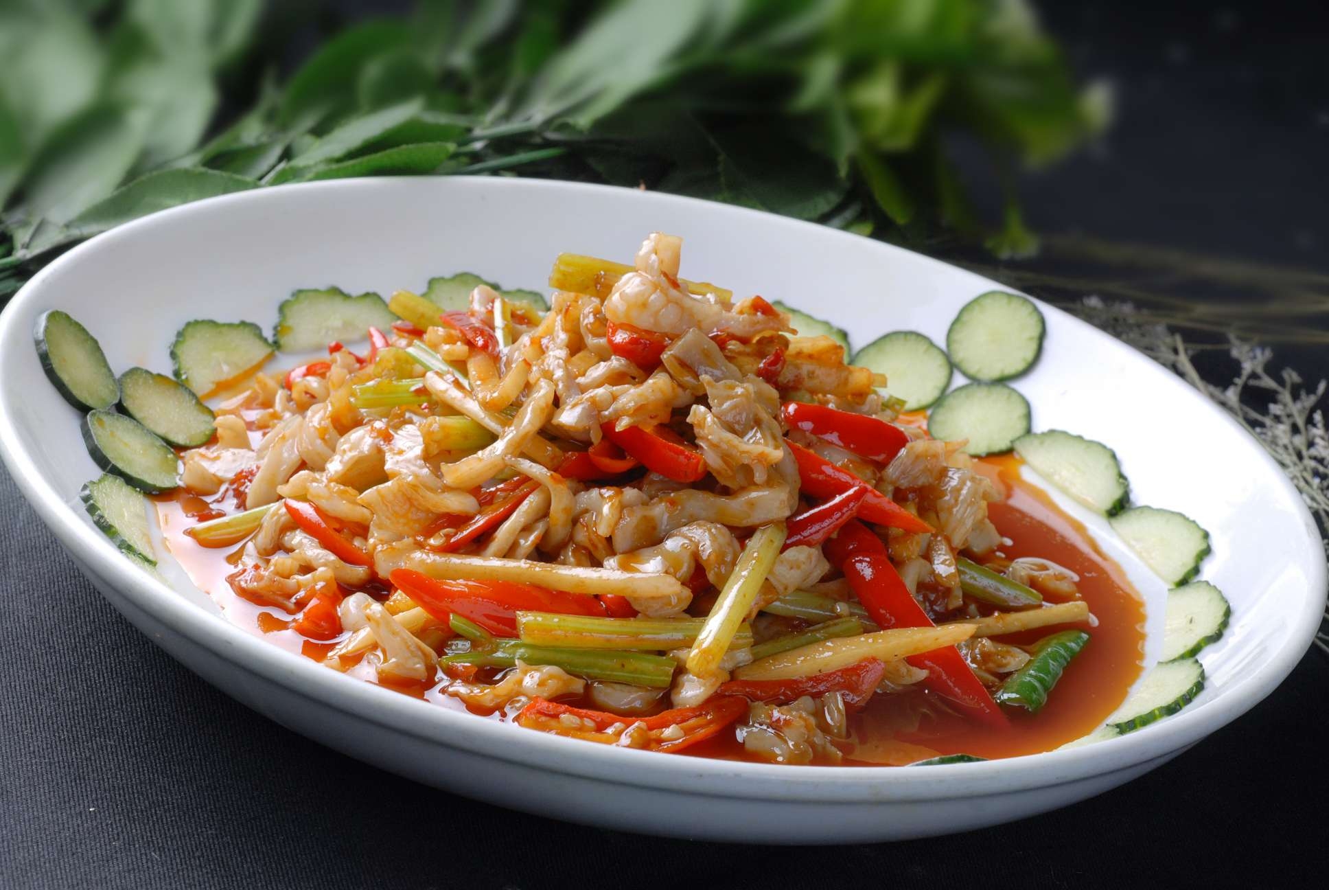 餐饮美食川菜三峡石爆脆肠高清图片723